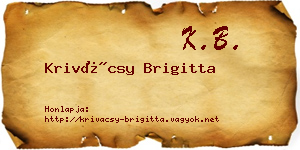 Krivácsy Brigitta névjegykártya